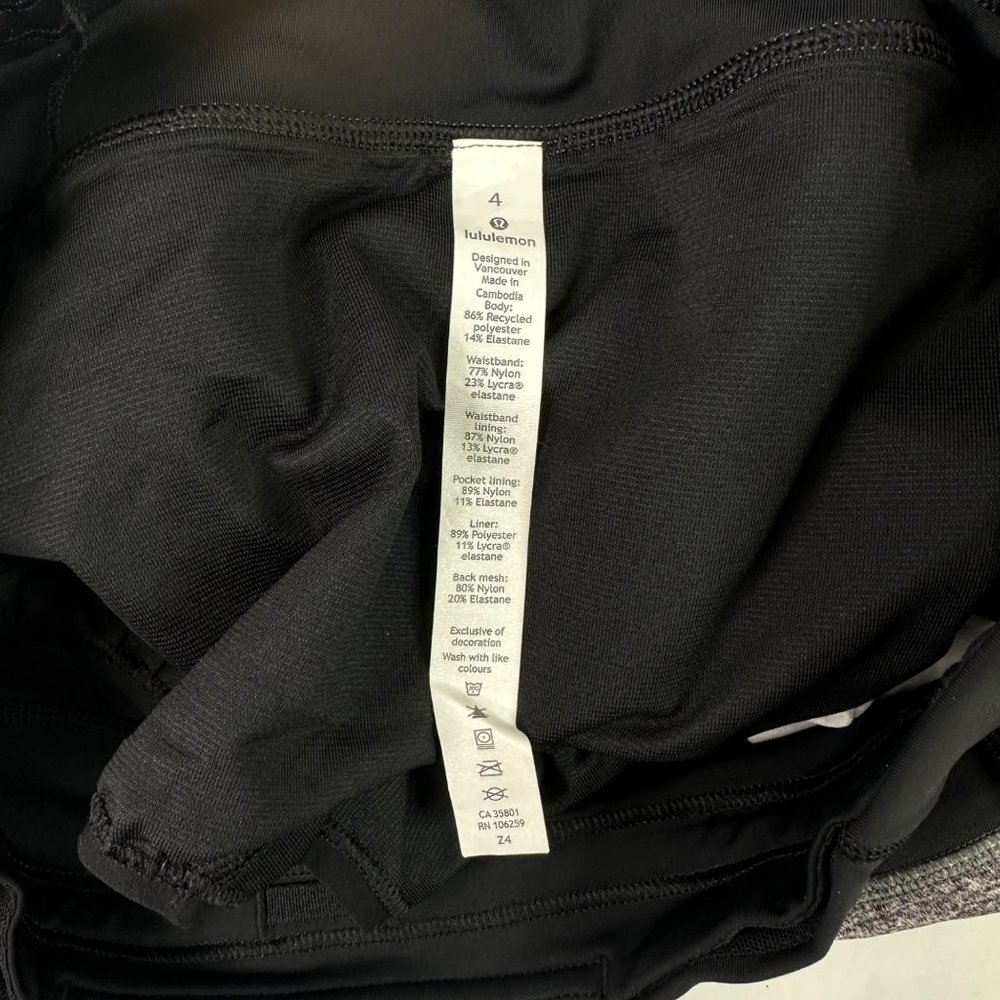 Lululemon Run Speed Up Shorts Womens 4 Heather Gray Black Liner Drawcord Workout - Picture 7 of 11